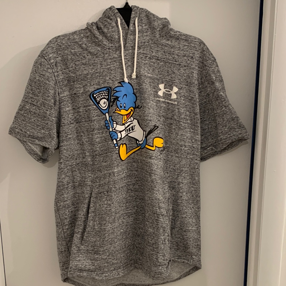 John’s Hopkins Short Sleeve Under Armour Heather Gray Hoodie